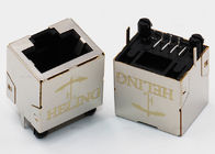Brass Shielded Top Entry Vertical RJ45 Jack 3 U" Gold Plating Contact Terminal