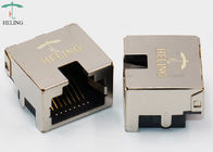 Female Low Profile RJ45 Connector R / A Offset / Overhangs PCB Thru - Hole Mounting