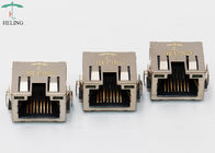 Thru - Hole R / A Shielded PCB RJ45 Jack Ethernet Connector With EMI tabs