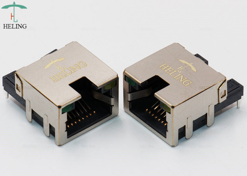 Through Hole Customized Low Profile RJ45 , Tab Up Female Lan Connector