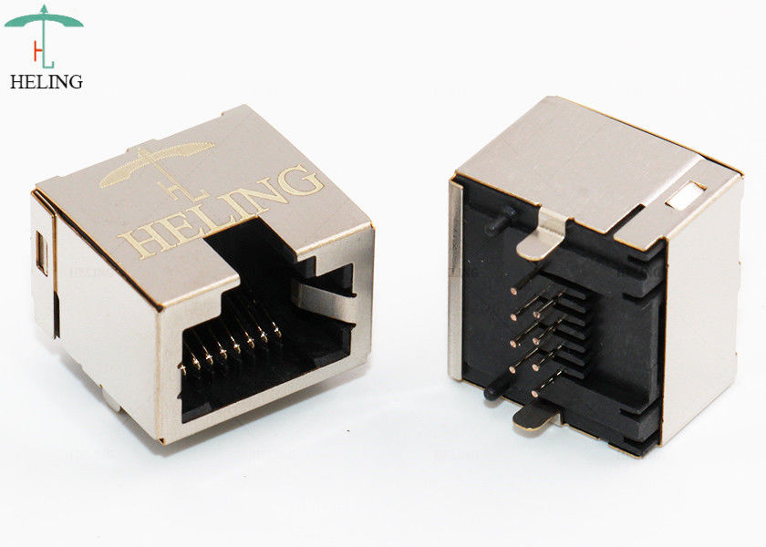 Right Angle Female Ethernet Connector RJ45 Plug For Networking Modem