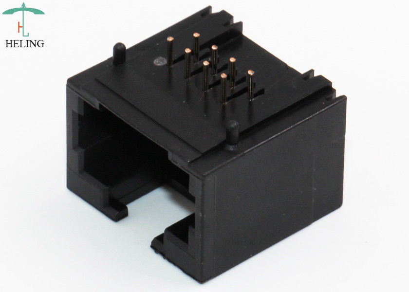 Unshielded Black 8P8C RJ45 Modular Connector Ethernet Jacks For PC Card Without LED